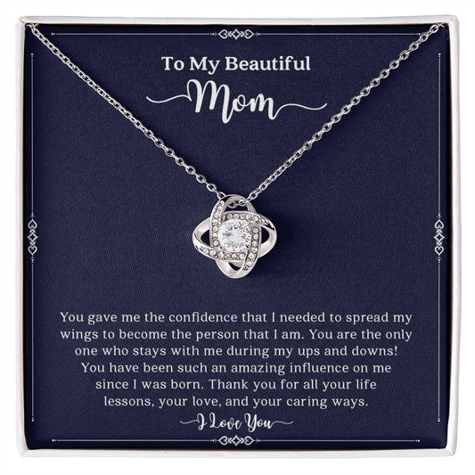 To My Beautiful Mom | Love Knot Necklace
