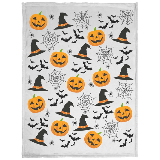 Spooky Pumpkin Halloween Blanket, Spooky Blanket,Halloween Pumpkin Blanket, VPS Cozy Plush Fleece Blanket