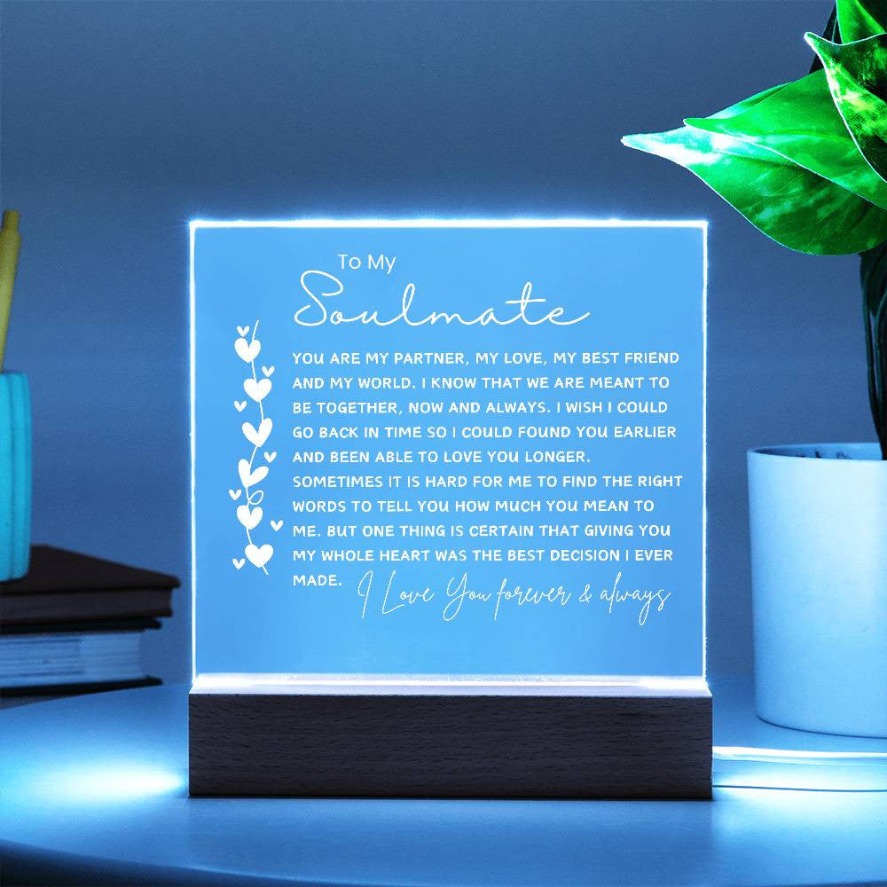 Soulmate Gift, Sentimental Gifts for Wife, Personalized Gift for Husband, Anniversary Gift for Husband Wife, Acrylic Plaque, Girlfriend Gift