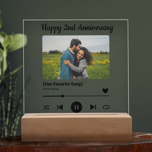 Custom Photo Music Plaque, Personalized Photo Frame, Album Cover Song Plaque, Music Photo Name Night Lamp, Anniversary Gifts, Gift for Her