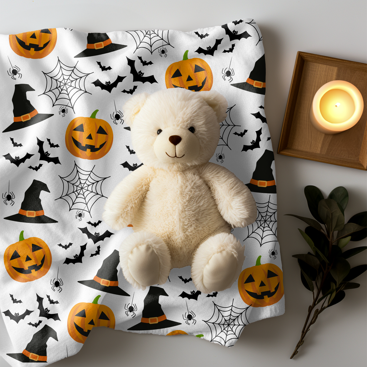 Spooky Pumpkin Halloween Blanket, Spooky Blanket,Halloween Pumpkin Blanket, VPS Cozy Plush Fleece Blanket