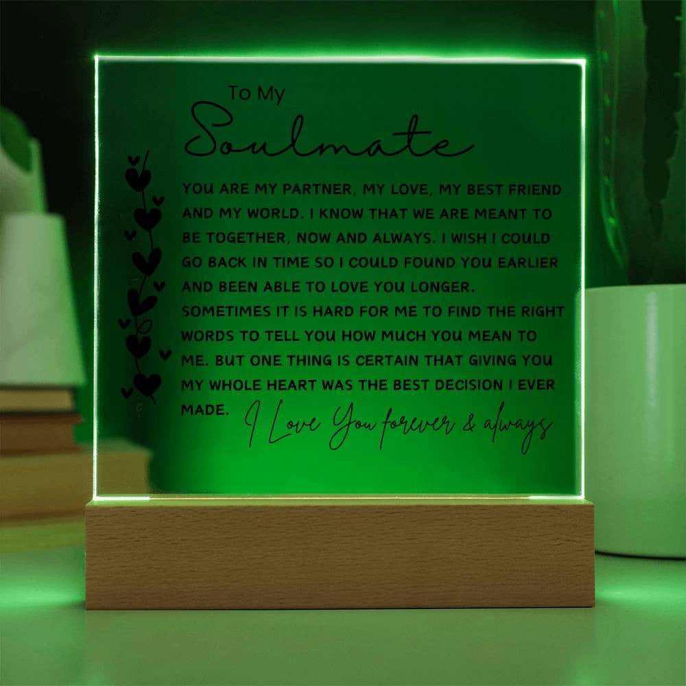 Soulmate Gift, Sentimental Gifts for Wife, Personalized Gift for Husband, Anniversary Gift for Husband Wife, Acrylic Plaque, Girlfriend Gift