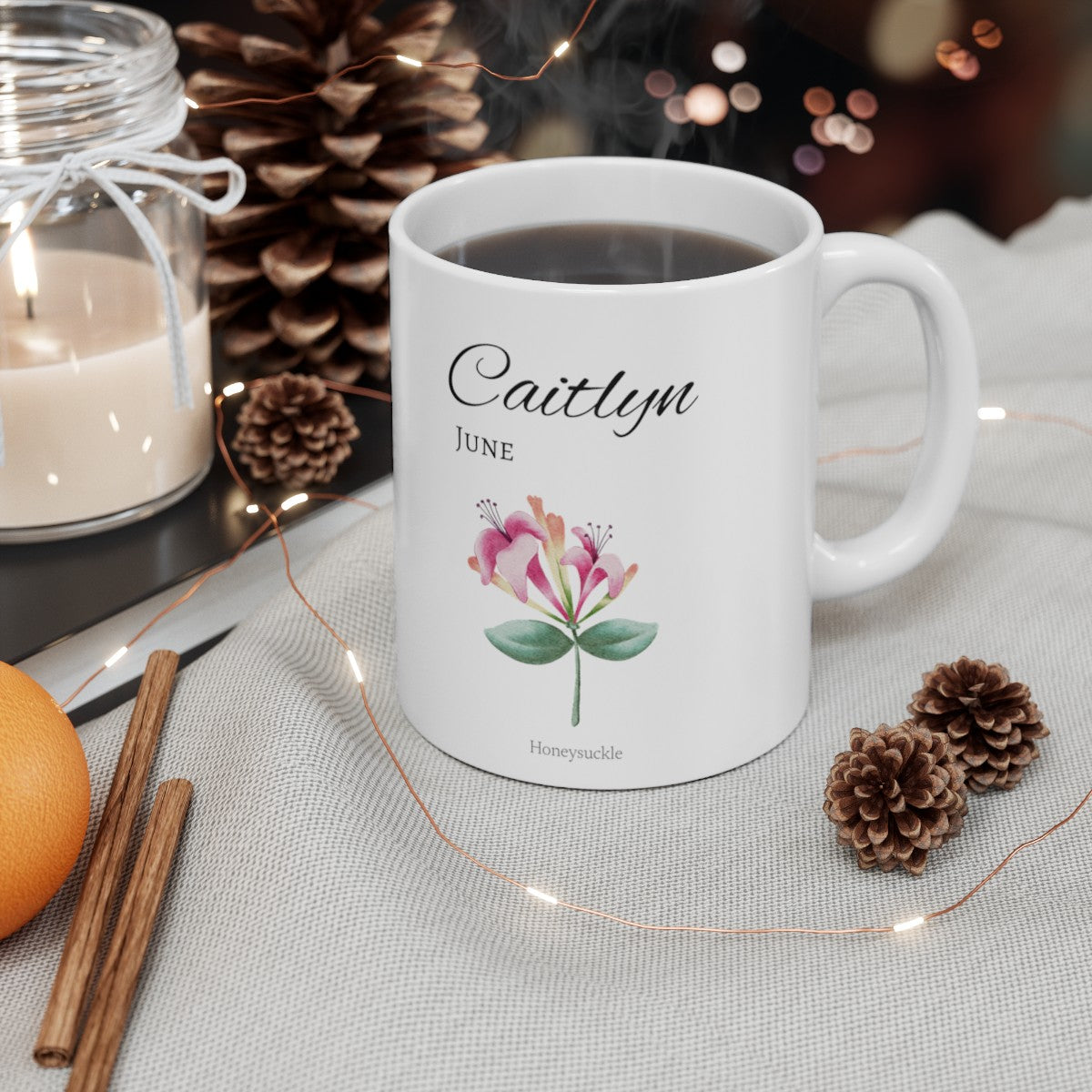 Birth Month Flower Mug Personalized With Any Name | Perfect Gift For Mom, Grandma, Sister, Aunt, Best Friend, Cousin, Birthday, Bridal Party