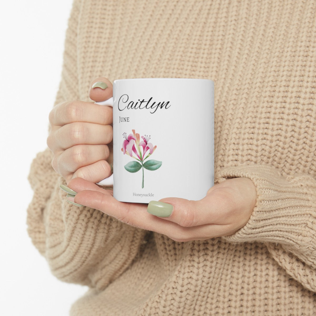 Birth Month Flower Mug Personalized With Any Name | Perfect Gift For Mom, Grandma, Sister, Aunt, Best Friend, Cousin, Birthday, Bridal Party