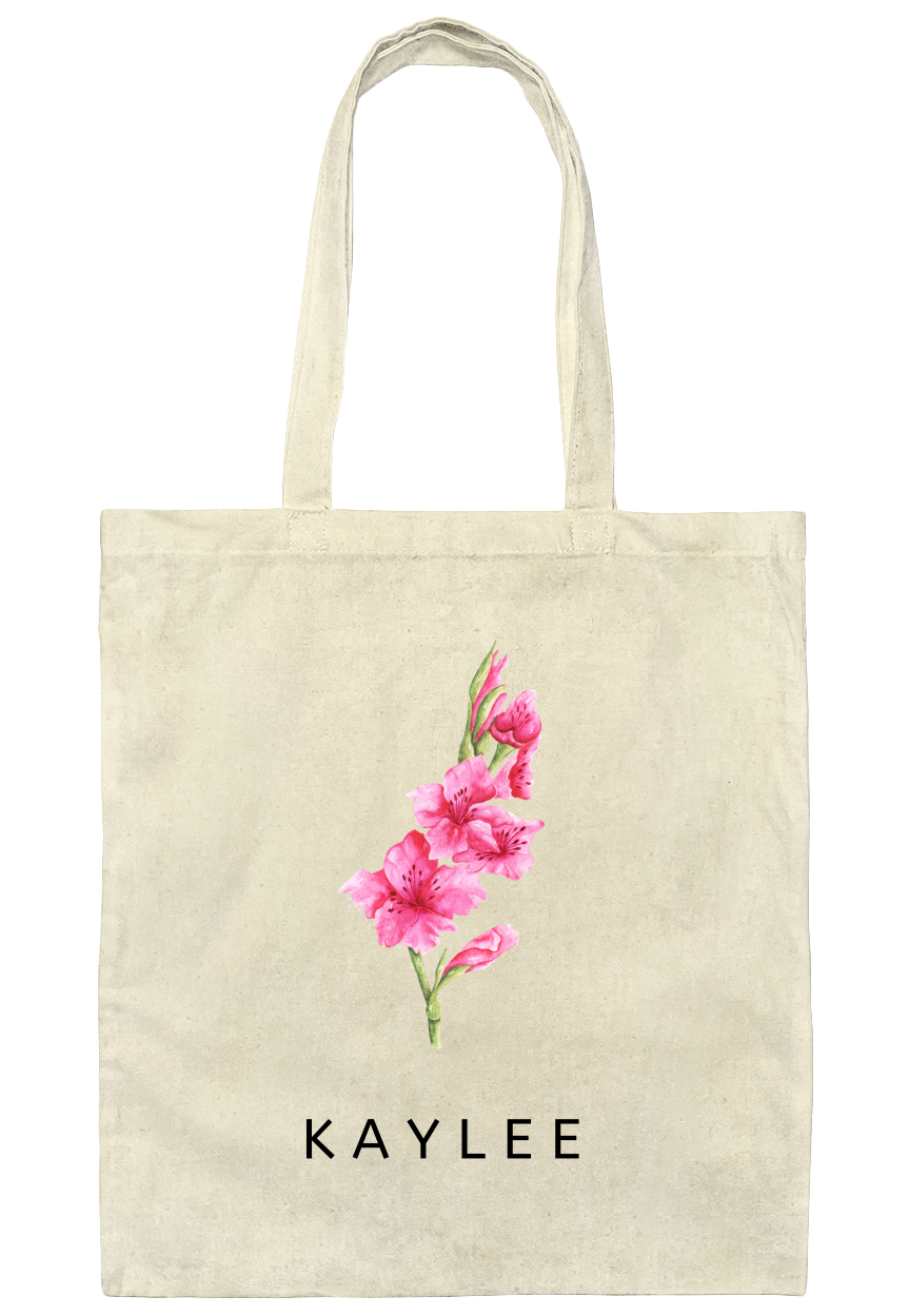 Custom Birth flower gift, Personalized Canvas Tote Bag, Birthday gift for her, gift for mom,best friends Gift, Mother gifts