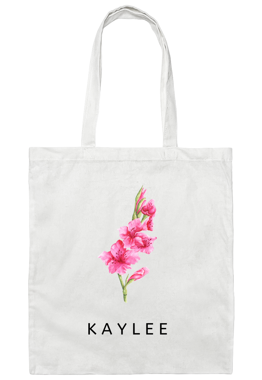 Custom Birth flower gift, Personalized Canvas Tote Bag, Birthday gift for her, gift for mom,best friends Gift, Mother gifts