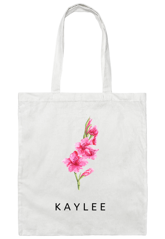 Custom Birth flower gift, Personalized Canvas Tote Bag, Birthday gift for her, gift for mom,best friends Gift, Mother gifts