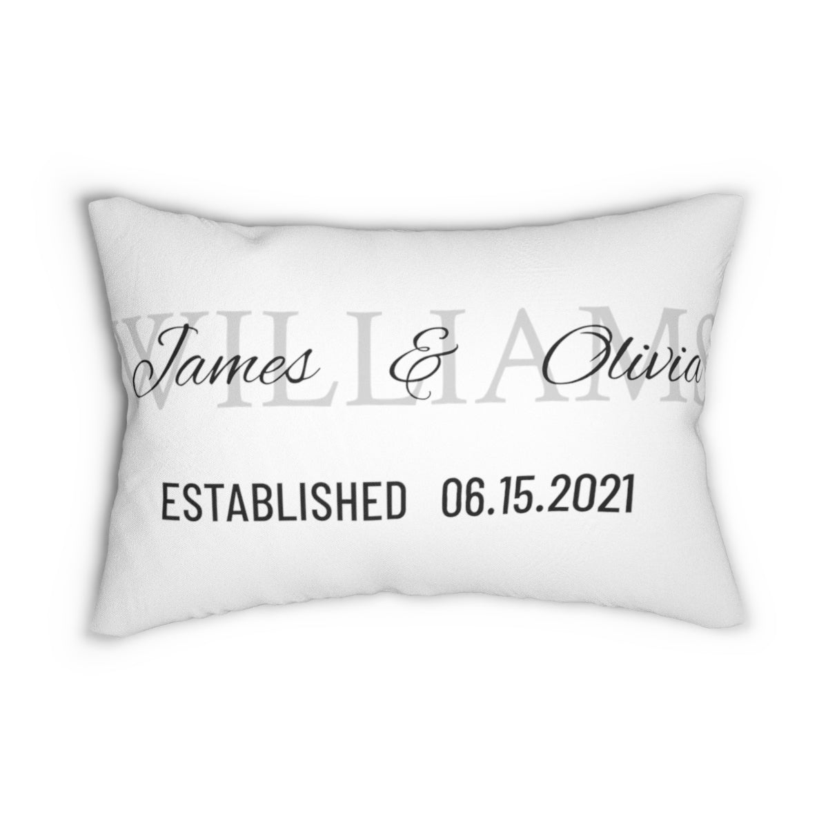 Personalized Spun Polyester Lumbar Pillow | 2nd anniversary gift for husband, anniversary, 2nd wedding gift, Wedding gift, personalized, Wedding Gifts, Unique wedding gifts